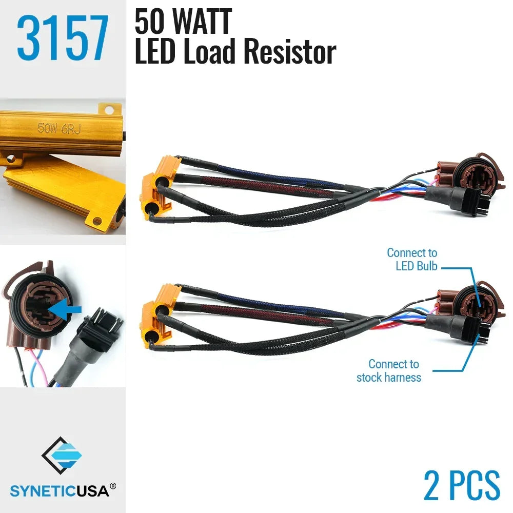 50W 6 OHM Load Resistor Adapter Fix LED Turn Signal Hyper Flash Canbus Canceller 50W 6 OHM Load Resistor Adapter Fix LED Turn Signal Hyper Flash Canbus Canceller
