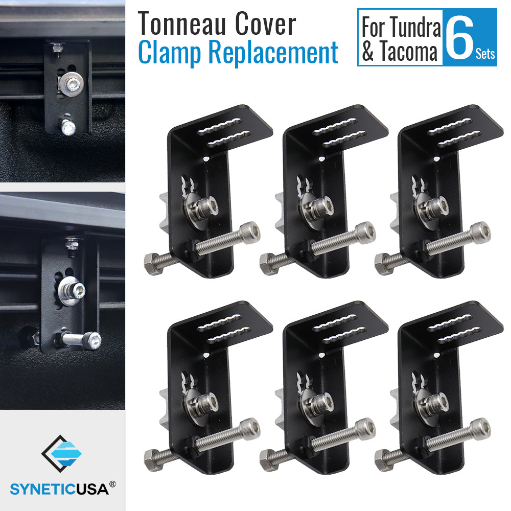 Syneticusa tonneau cover clamp replacements, consisting of six sets of clamps, suitable for MR, AR, ER retractable types.