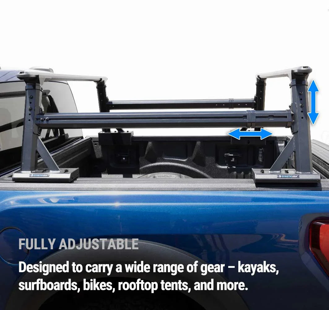 fully adjustable design to carry wide range of gears for universal ladder rack