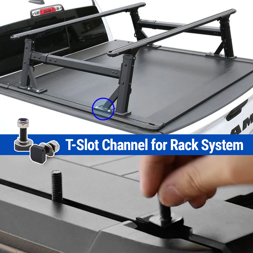 syneticusa Retractable Tonneau Cover w/ Rack System