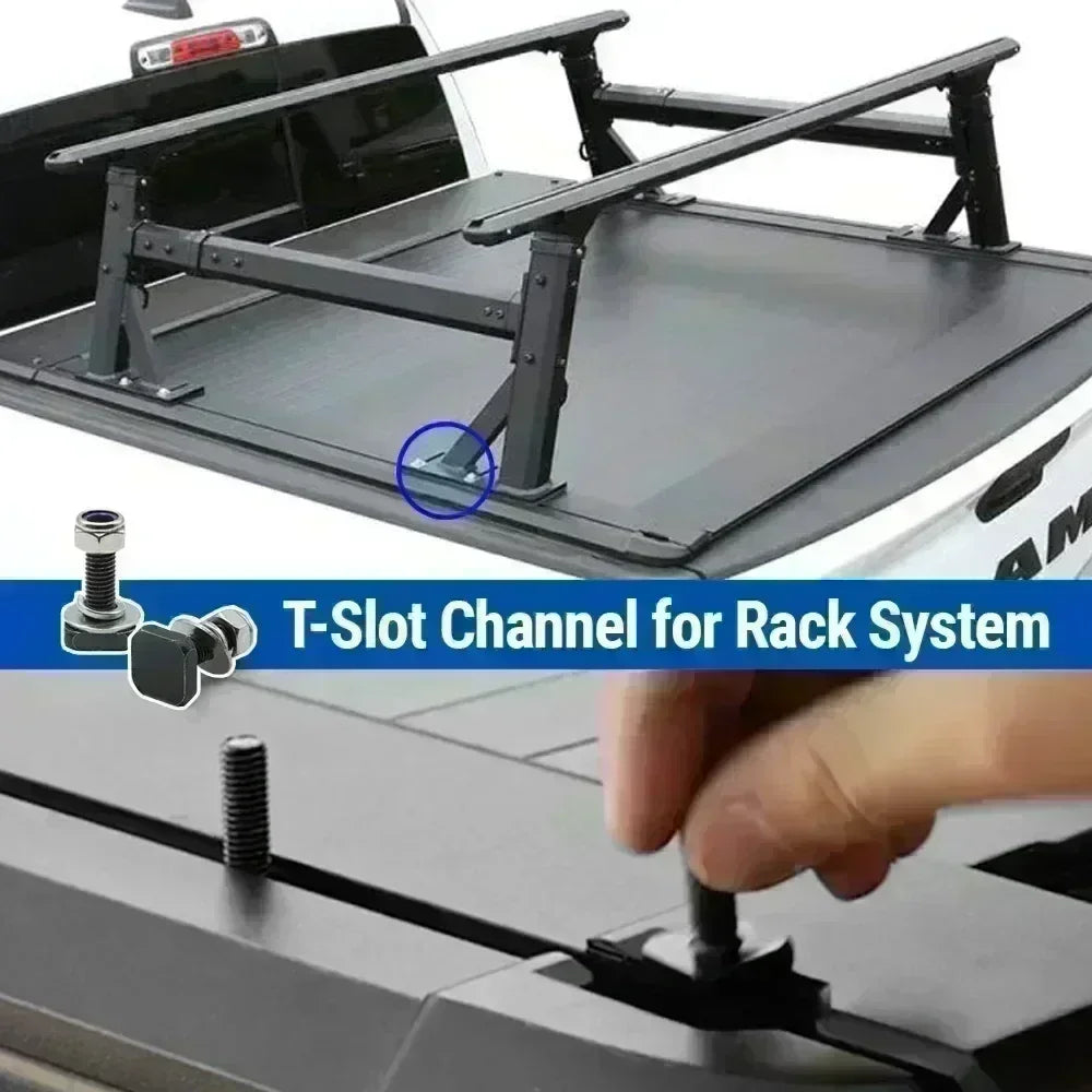 syneticusa Retractable Tonneau Cover w/ Rack System