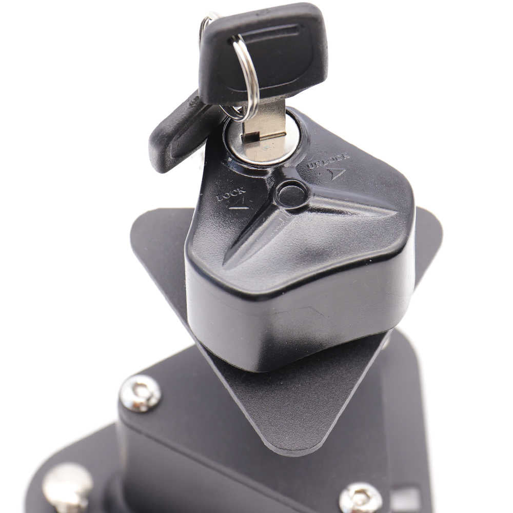 close up look on red adaptor's lockable key