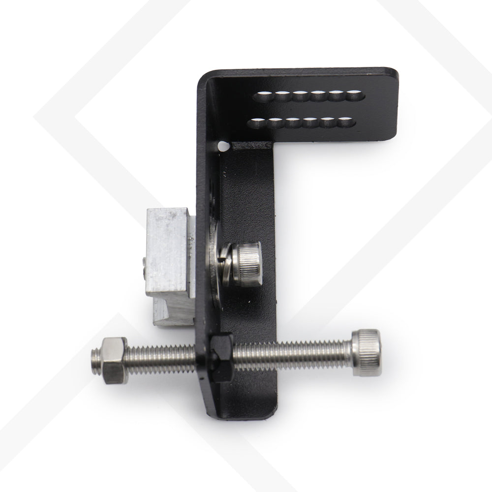 close up view of Tacoma's L-clamps, side view