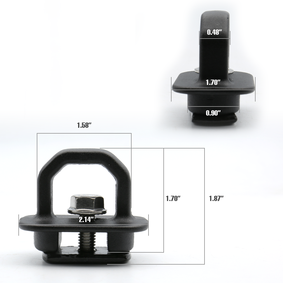 size dimension of tie down anchors
