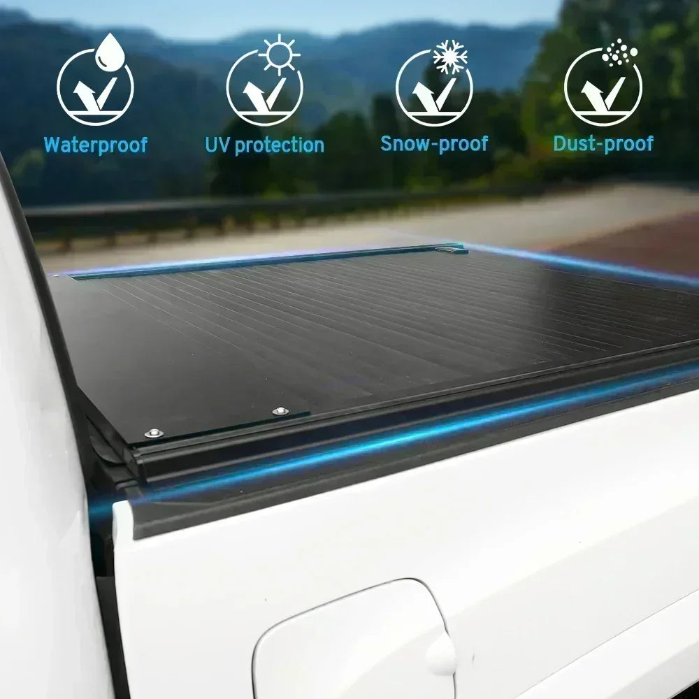 syneticusa mb retractable tonneau cover is waterproof, uv protection, snow-proof, dust-proof