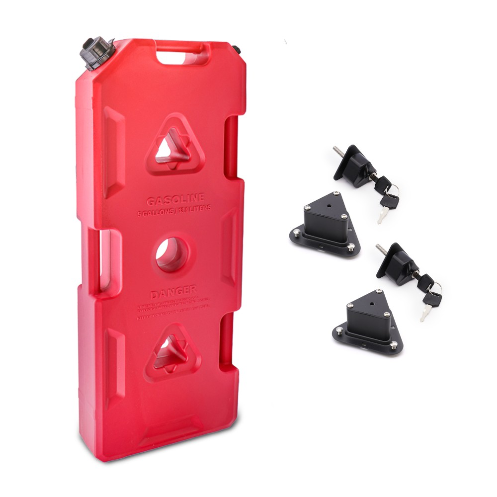 5 gallon gas tank with lockable key, red
