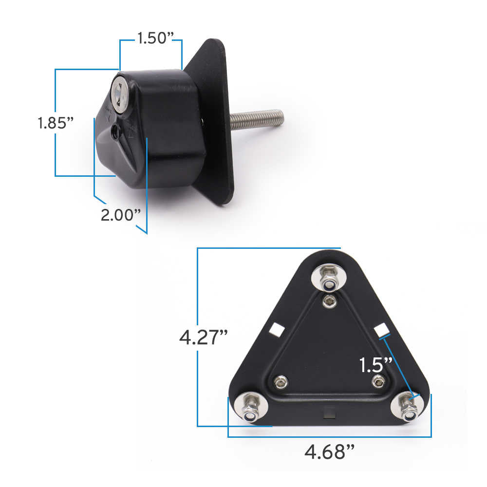 size of gas tank adaptor bracket lockable key