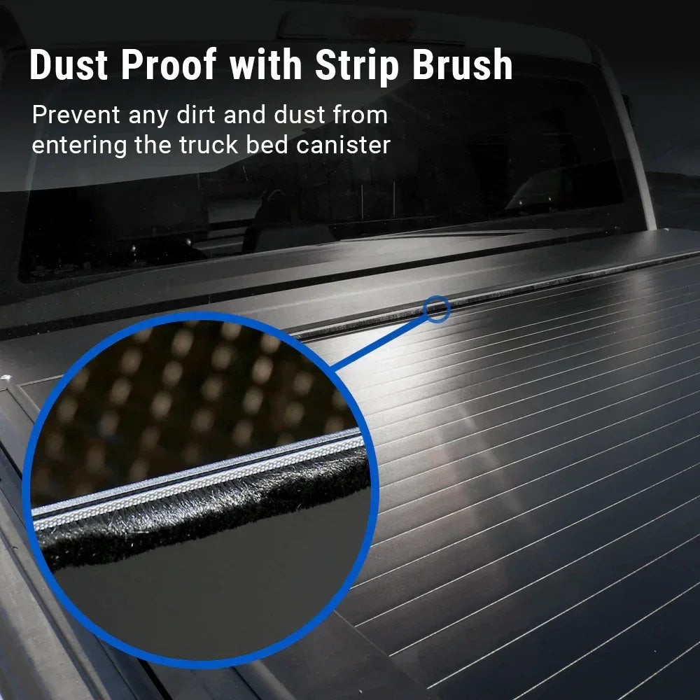 syneticusa Retractable Tonneau Cover dust proof with strip brush