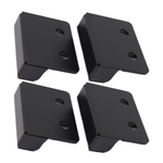 4 black square crossbar adapters on a white background