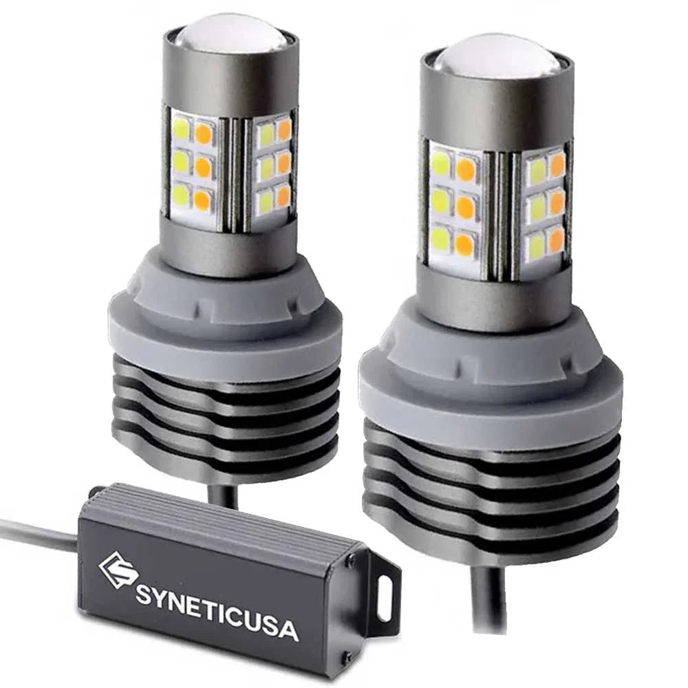 3157 Switchback LED Turn Signal Bulbs - White/Amber Dual Color, Anti-Hyper Flash