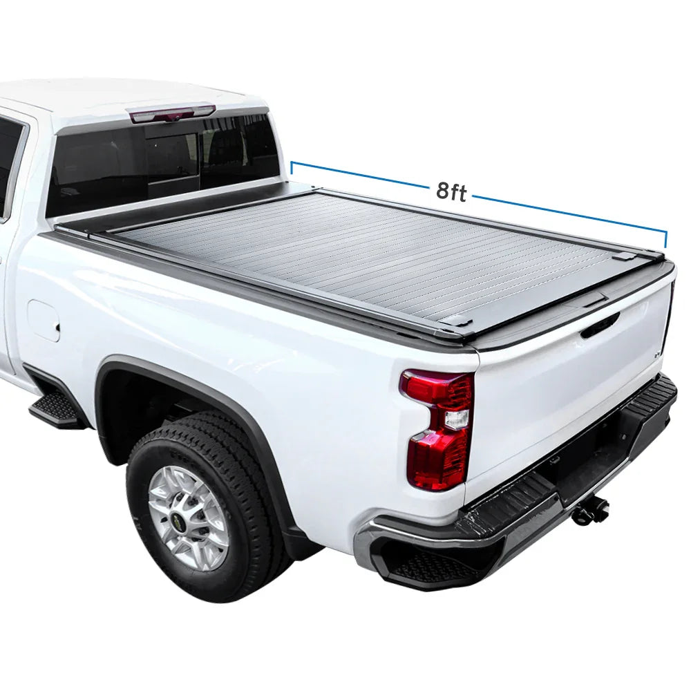 syneticusa manual retractable tonneau cover for Silverado 8ft bed
