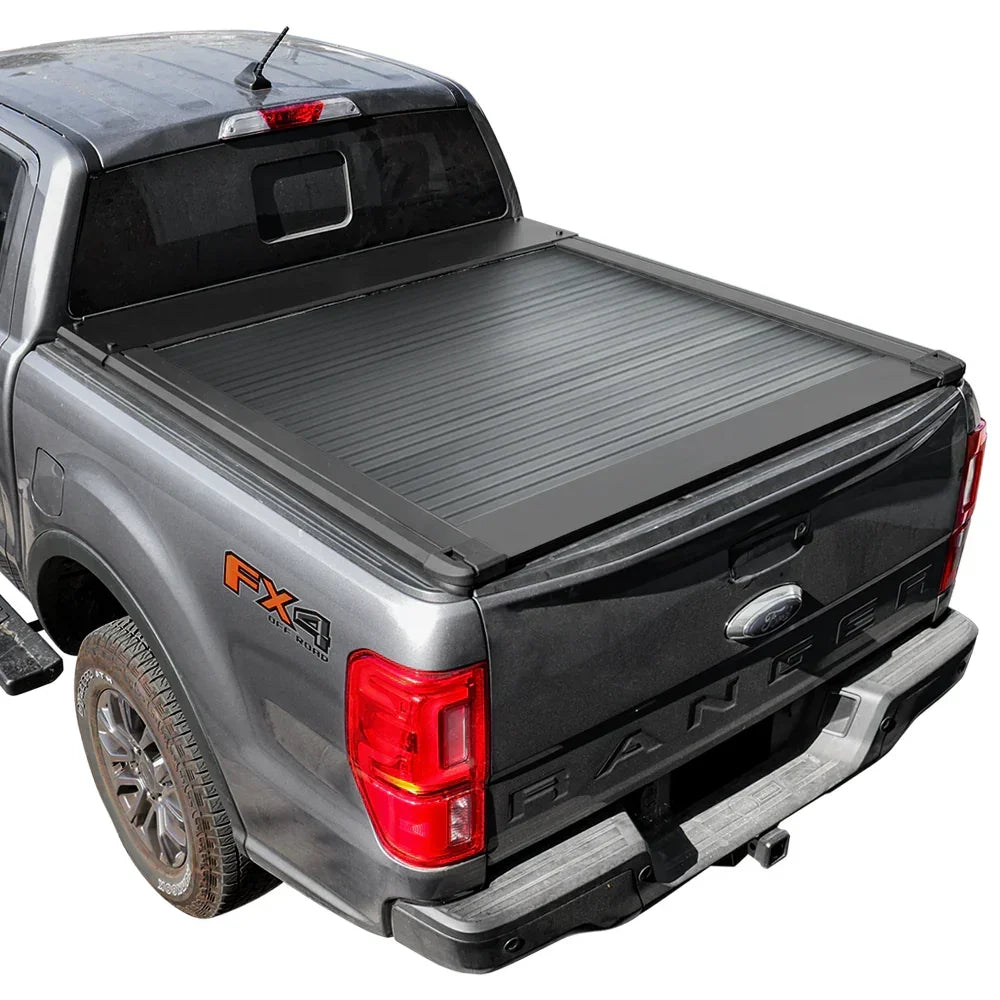 OEDRO 5ft Soft Tri-Fold Tonneau Cover – Fits 2019-2024 Ford Ranger Truck Bed – With LED Lamp – Black