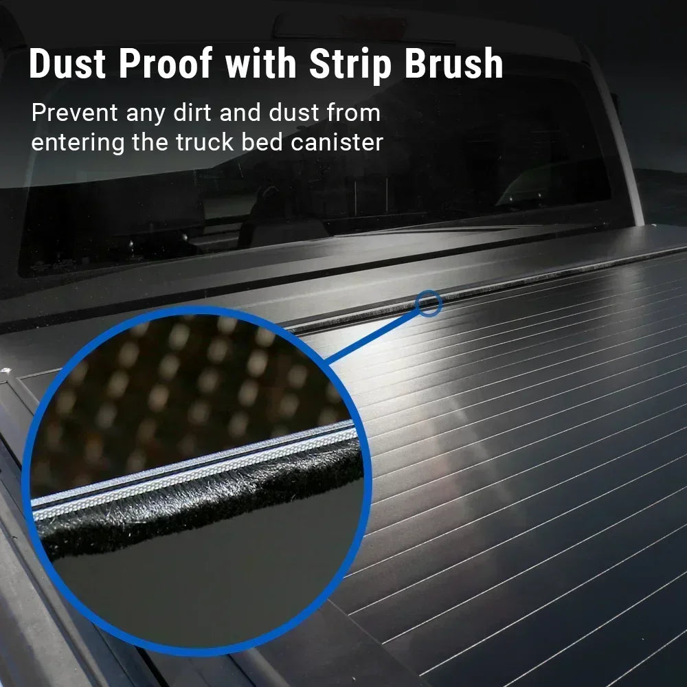 syneticusa Retractable Tonneau Cover dust proof with strip brush