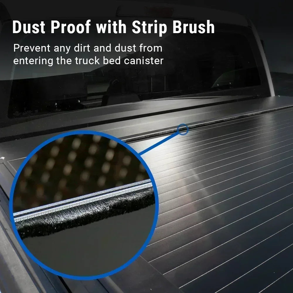 syneticusa Retractable Tonneau Cover dust proof with strip brush