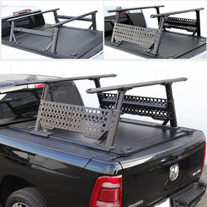 syneticusa manual retractable tonneau cover with ladder rack and molle side panel for rambox 1500