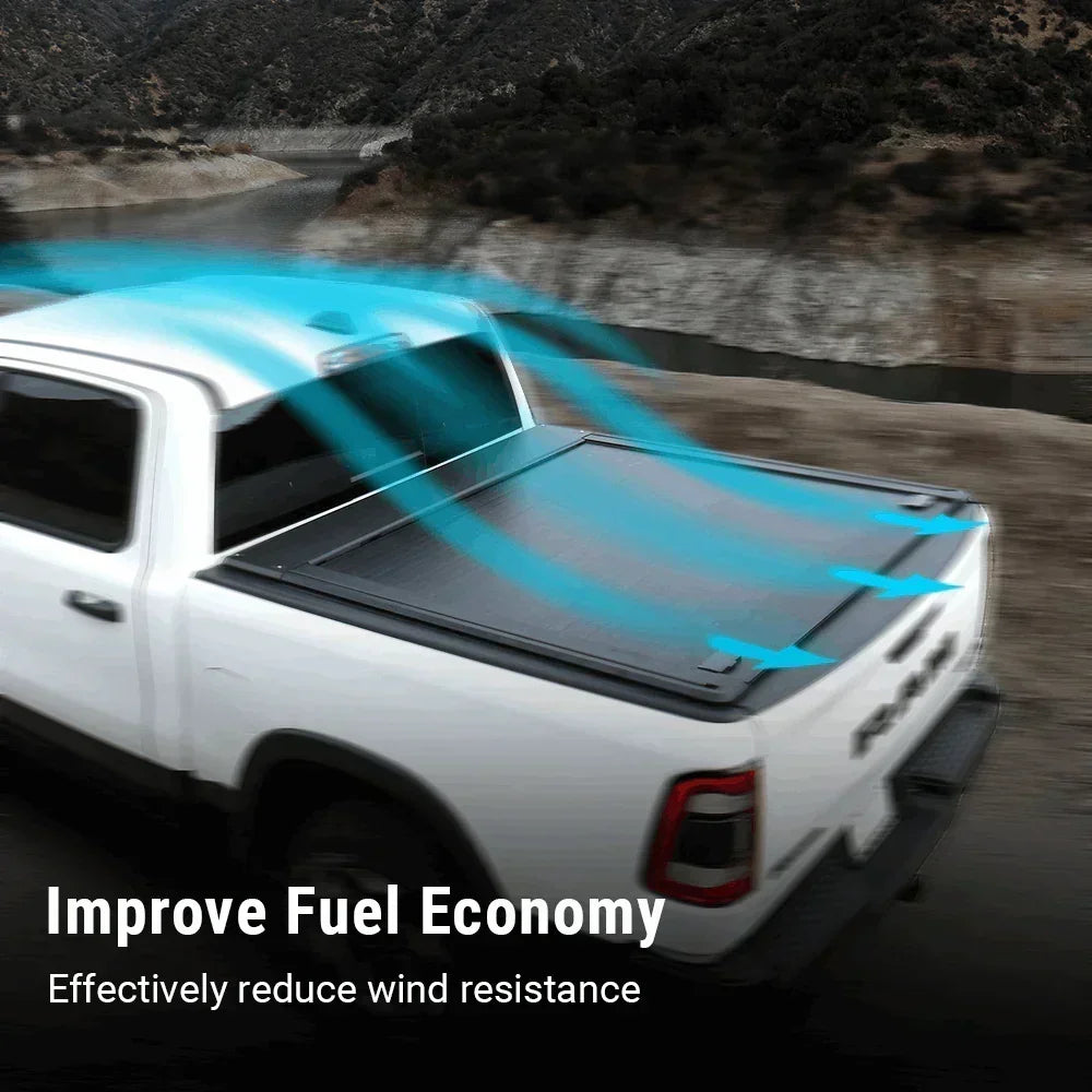 aerodynamic improve fuel economy effectly reduce wind resistance when syneticusa retractable bed cover installed