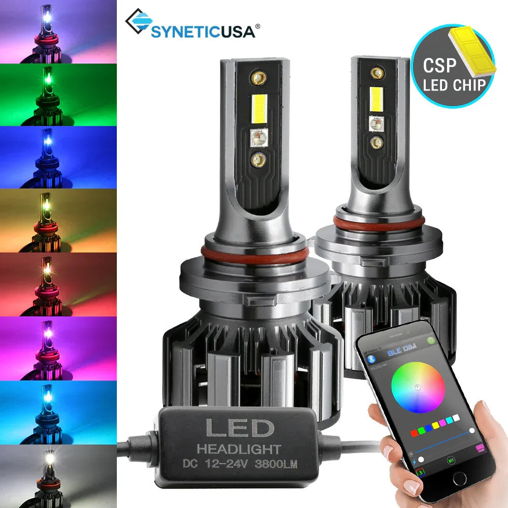 9005 CSP RGB LED bulb branding SyneticUSA