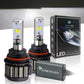 SYNETICUSA LED headlight bulbs with packaging on a reflective surface