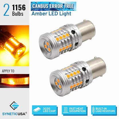 1156 CANBUS amber LED bulbs