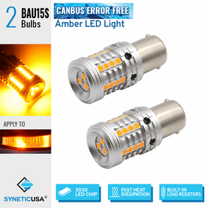 8th Gen CANBUS Error Free Single Filament Amber Front Turn Signal Light Bulbs