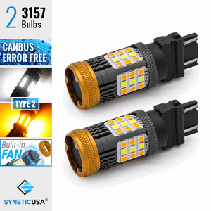 7th Gen CANBUS Error Free White/Amber Switchback Front Turn Signal Light Bulbs