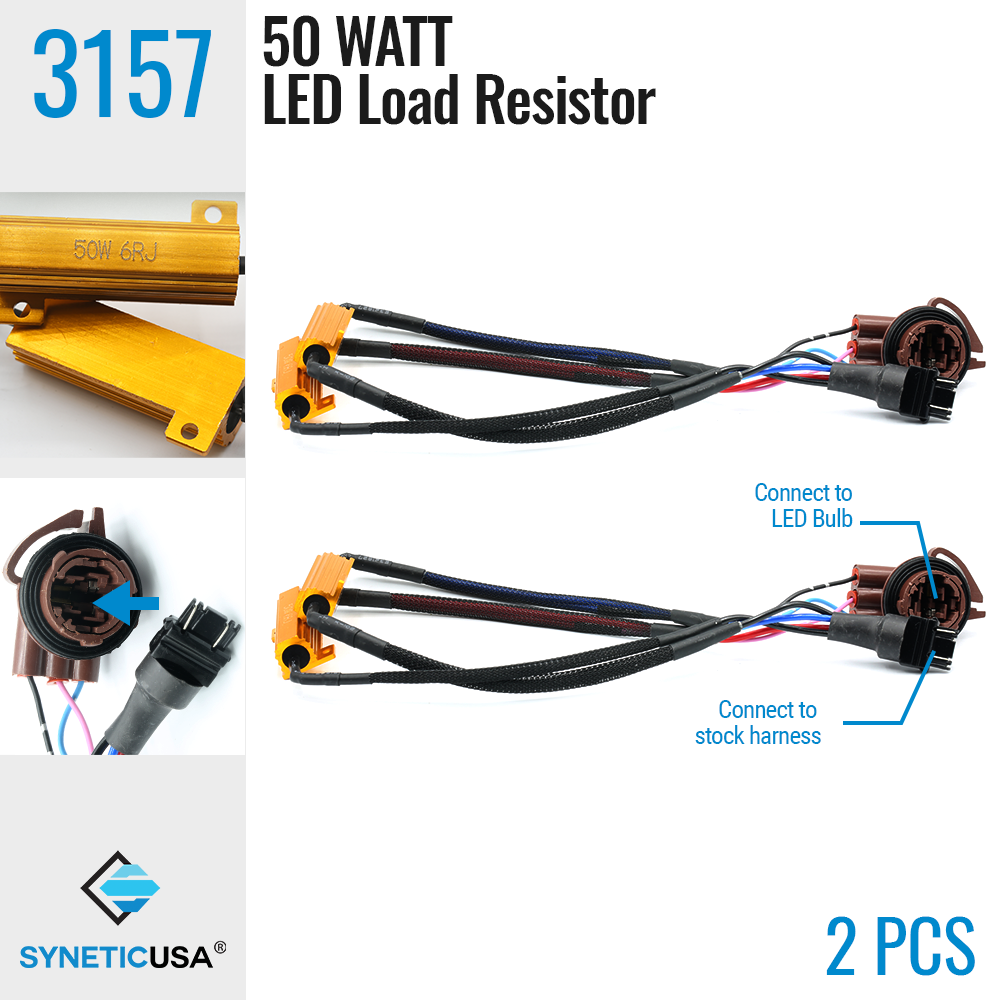 2 pcs of 6ohm 50Watt LED Load Resistor w/ Sockets