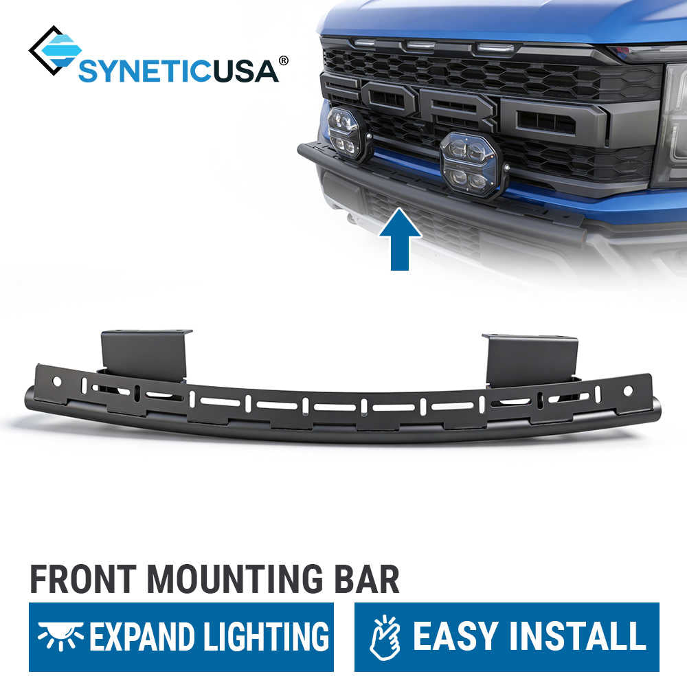 Front mounting bar for a vehicle with SyneticUSA branding on a white background