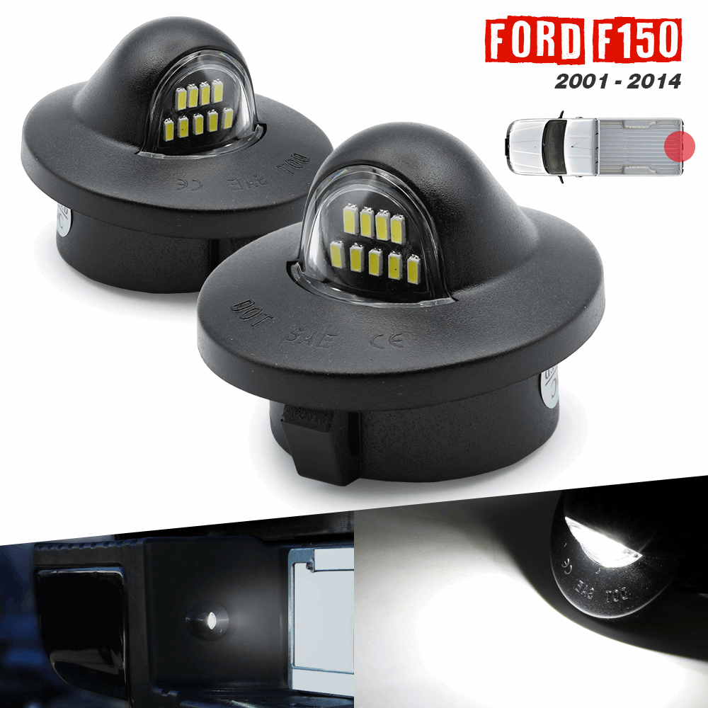 2001-2014 F-150 White LED Tag License Plate Light Bulbs Assembly