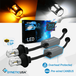 3rd Gen All-in-One LED White/Amber Type 1 Switchback Front Turn Signal Light Bulbs
