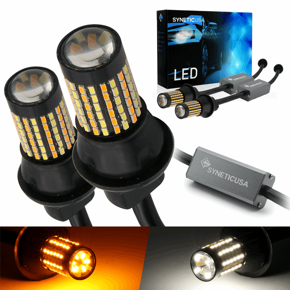 3rd Gen 120-LEDs White/Amber Switchback Front Turn Signal Light Bulbs
