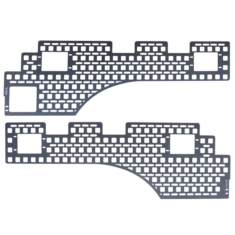 Two stainless steel bedside panel on a white background