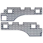 Two stainless steel bedside panel on a white background