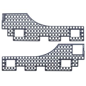 Two stainless steel bedside panel on a white background