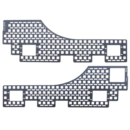 Two stainless steel bedside panel on a white background