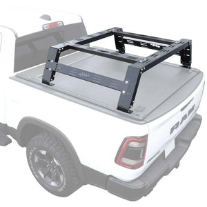 syneticusa overland Truck bed rack on a white Ram truck