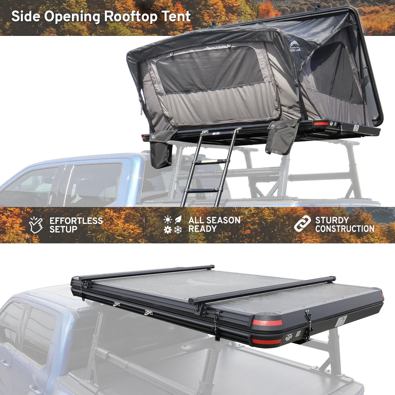 Wild Land Overland Roof Top Tent - Desert Cruiser Pro 140cm