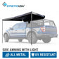 Side awning with light on a truck, featuring SyneticUSA branding.