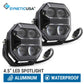 Two 4.5" LED spotlights with SyneticUSA branding on a white background.