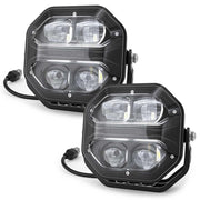 Pair of black off-road headlights on a white background