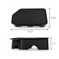 Black rectangular textured tray shown from two angles with dimension labels: 4.23 inches wide, 2.
