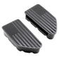 A pair of black rubber vehicle step plates featuring an American flag design, with a raised star field in the upper left and diagonal stripes, shown on a plain white background.