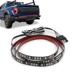 LED strip light with connectors on a white background, shown with a blue truck.