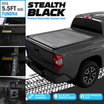 stealth black premium edition retractable tonneau cover installed on grey Tundra 4x4