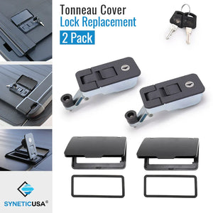 A pack of two black tonneau cover lock replacements with keys, displayed on a white background.