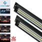 SYNETIC USA LED light bar with dual IC drivers and various light modes on a white background.