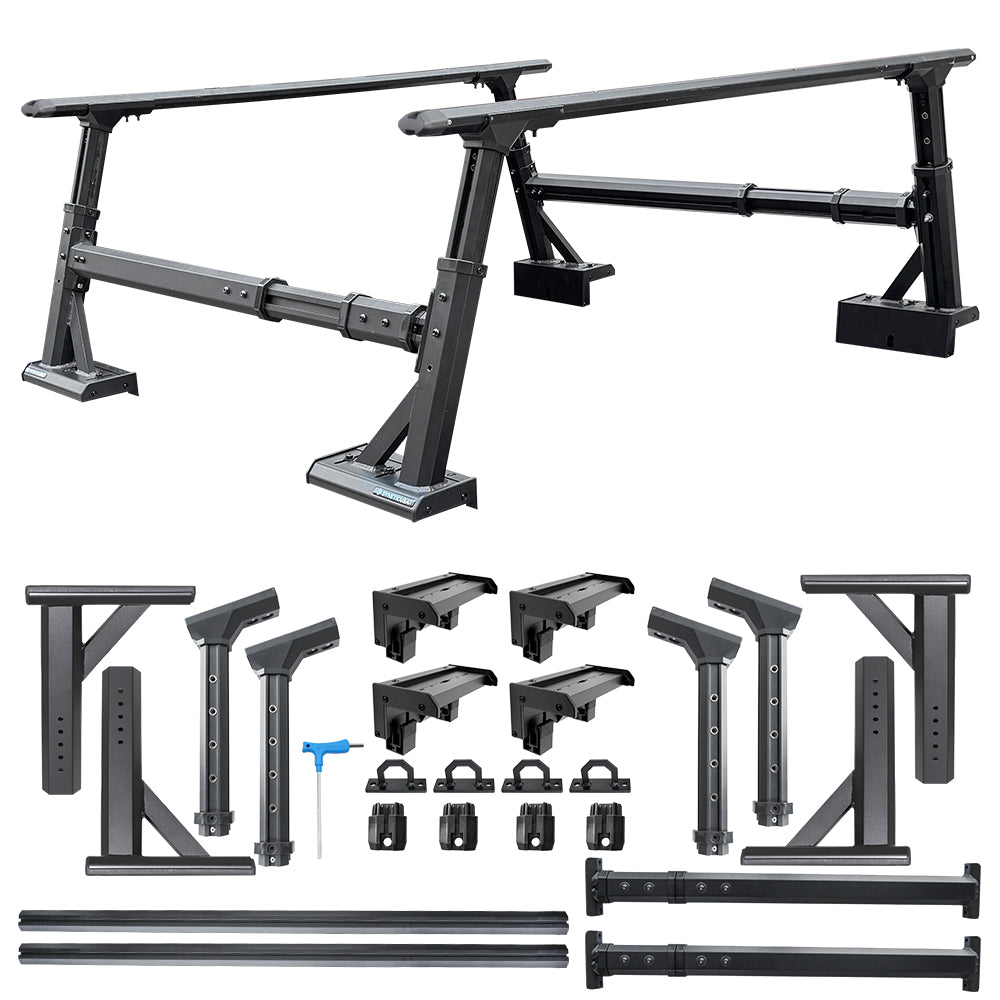 SYNETICUSA® Universal Aluminum Adjustable Truck Bed Ladder Rack