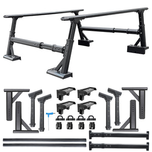 SYNETICUSA® Universal Aluminum Adjustable Truck Bed Ladder Rack