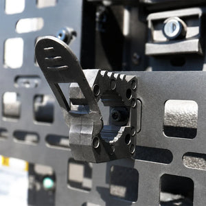 close up of rubber mounting kit installed on molle panel