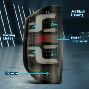 Toyota Tundra jet black LED tail light features