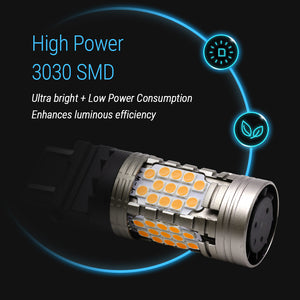 CANBUS Error Free All-in-One 3000K LED Turn Signal Bulbs 3157 7443 1157 Anti-Hyper Flash